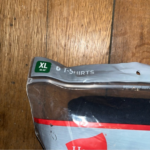 Hanes 6 Undershirts Men's XL Ultimate Black Soft Moisture Wicking Shirts NEW - Picture 3 of 5